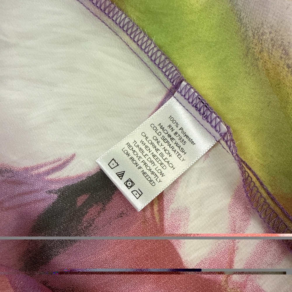 Susan Graver 3X Sheer Floral Kimono Open Front Sleeveless Boho Watercolor - Picture 10 of 10